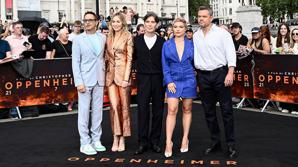 Robert Downey Jr., Emily Blunt, Cillian Murphy, Florence Pugh, Matt Damon Oppenheimer red carpet