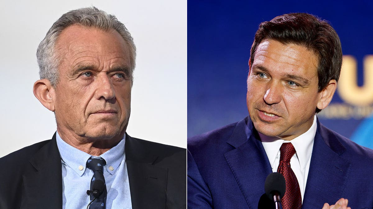 RFK Jr and DeSantis split image side by side