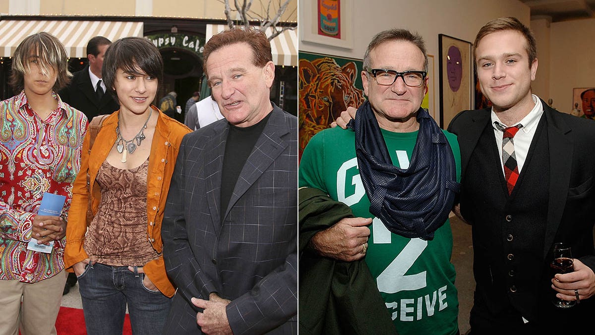 robin williams with daughter zelda and son cody/robin with son zak