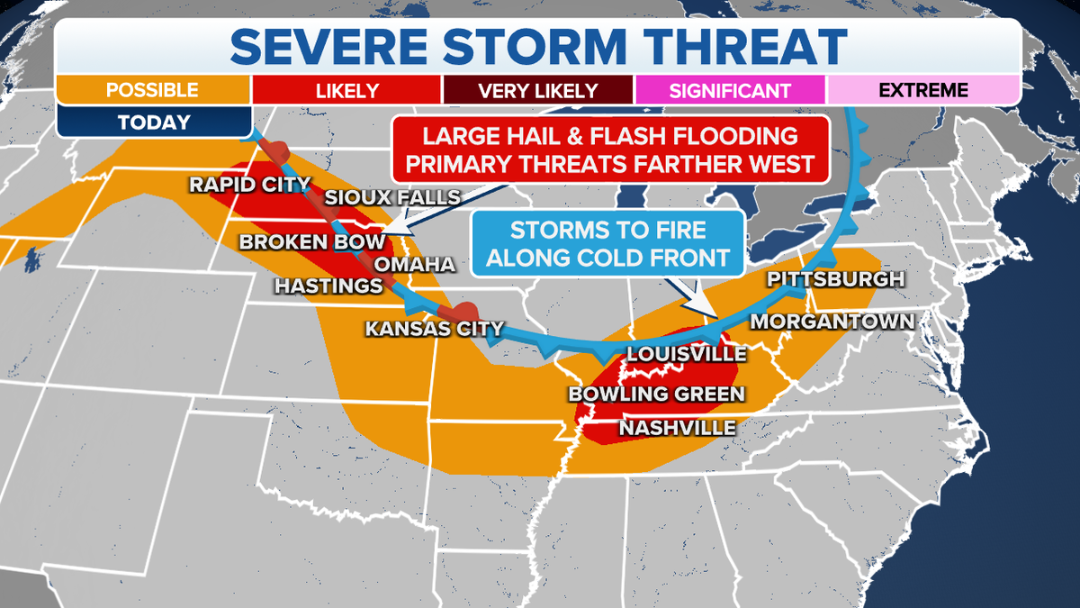 US severe storm forecast regions