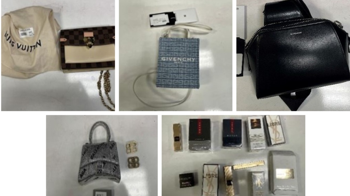 Pictures of stolen handbags, luxury goods