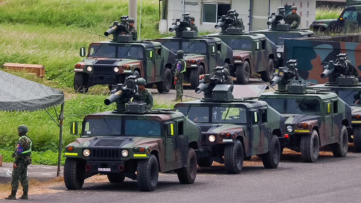 Taiwan military vehicles equipped with U.S. missiles