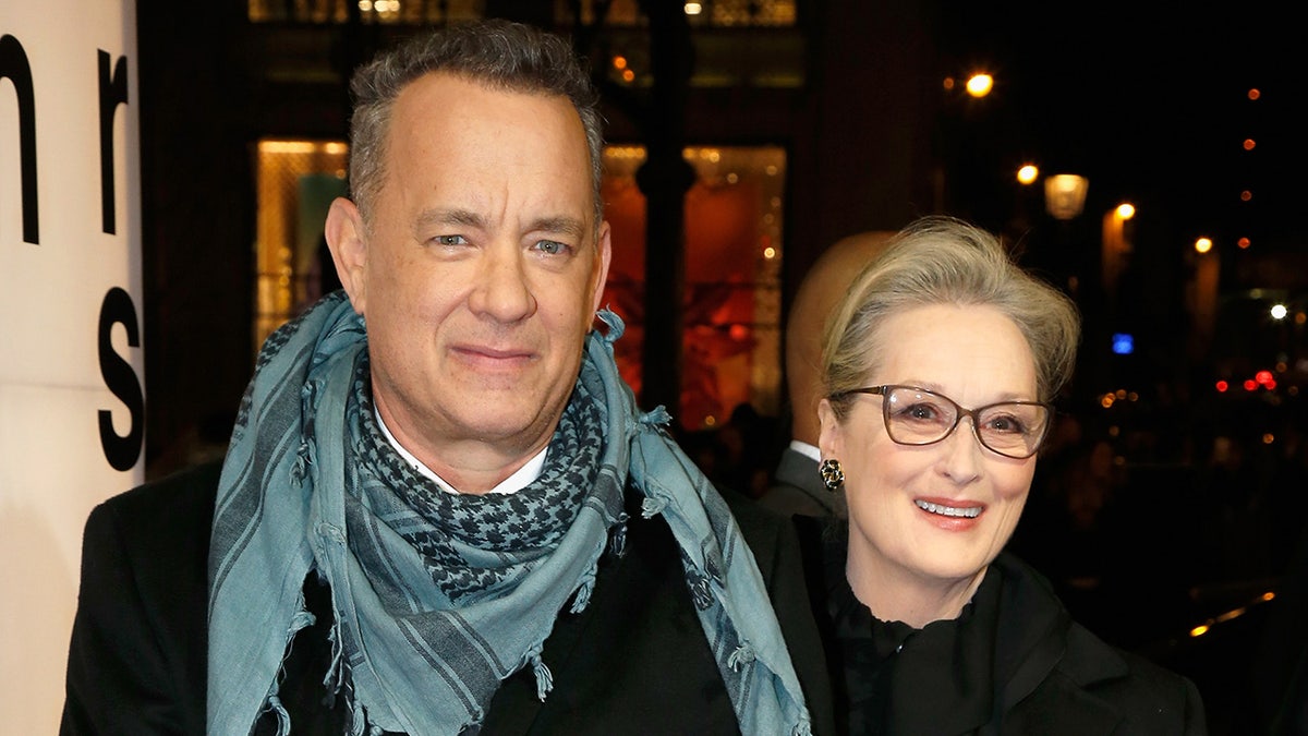 Tom Hanks and Meryl Streep at a premiere in Paris