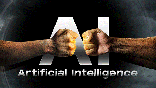 AI and artificial intelligence electric text animation.Communication, artificial intelligence.Machine learning and the superiority of the digital future. Robotics machine and deep learning. Ai concept