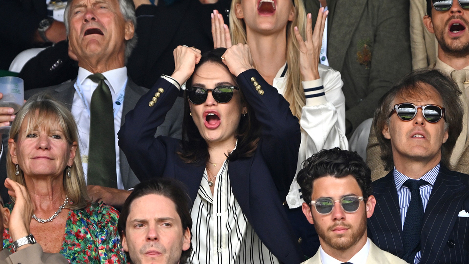 Lily James at wimbledon men's finals