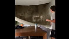 Virginia family's dining room ceiling collapse caught on video