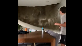Virginia family's dining room ceiling collapse caught on video