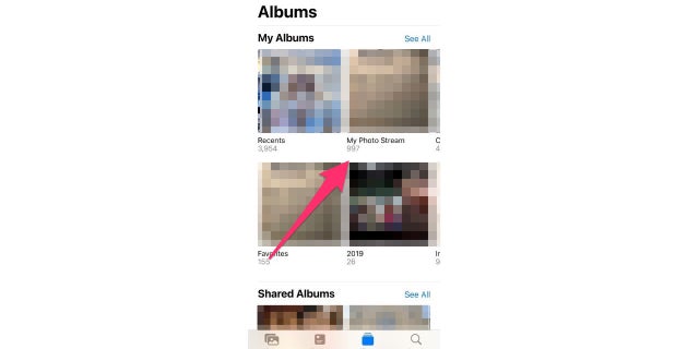 Screenshot des Albumbildschirms.