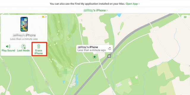 Find a screenshot of my device in map view