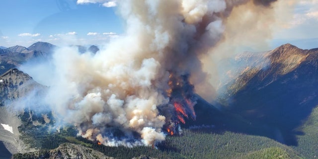 Large plume of Canadian wildfire smoke