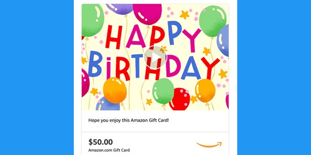 A screenshot of an Amazon eGift card.