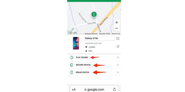 Find my iPhone screenshot