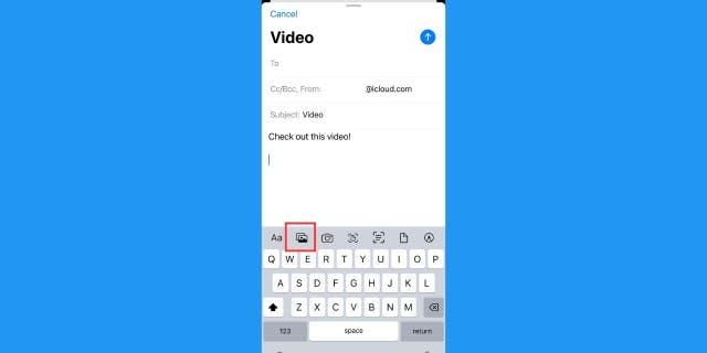 Screenshot of the iOS email screen.
