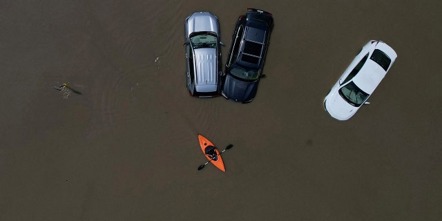 A person in a canoe