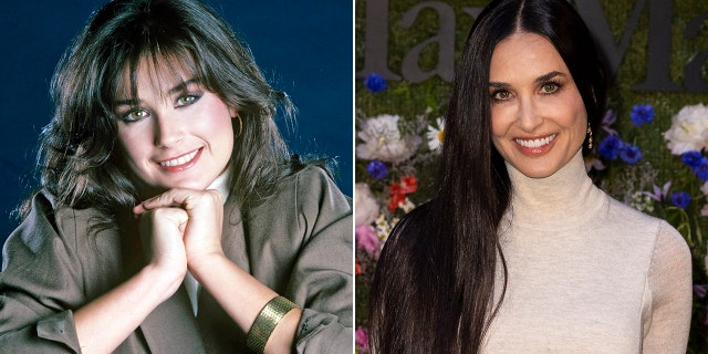 Demi Moore then and now split