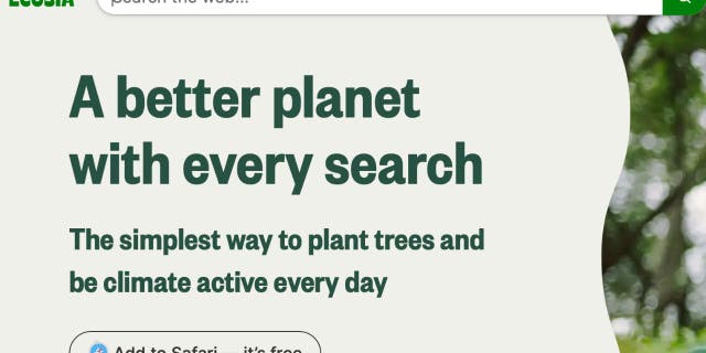 Ecosia tarayıcısının ekran görüntüsü.