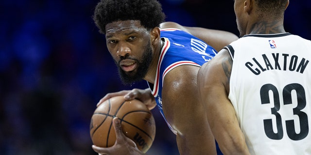 Joel Embiid prepares to move