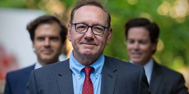 Kevin Spacey arriving to court