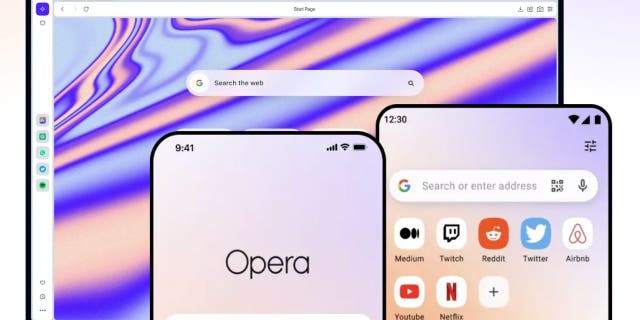 Opera web tarayıcısının ekran görüntüsü.