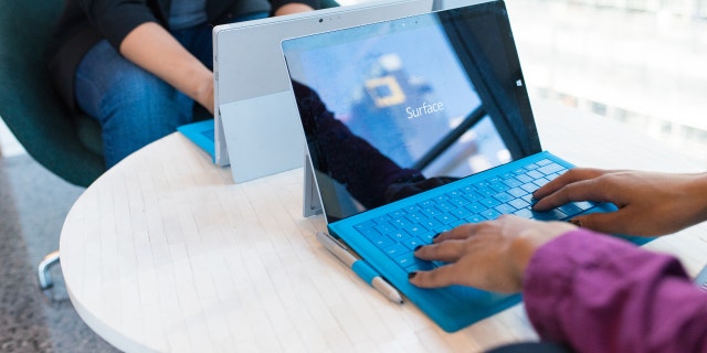 Person using their Surface Pro.