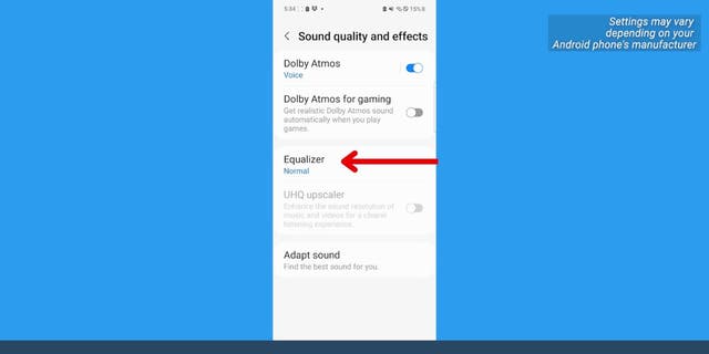 Android ekran görüntüsü ekolayzır