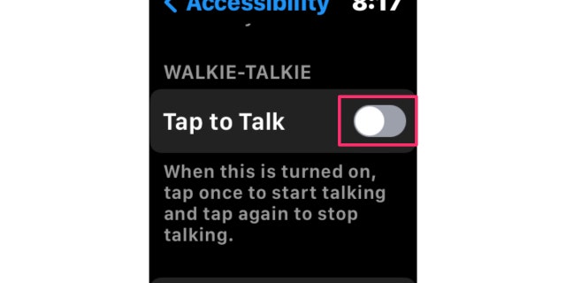 Screenshot of the accessibility screen.