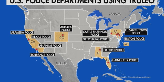Map of American police departments using Truleo
