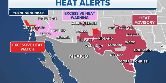 Heat alerts through Sunday