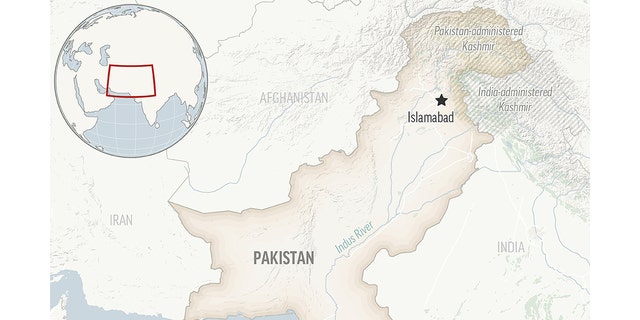 Locator map for Pakistan