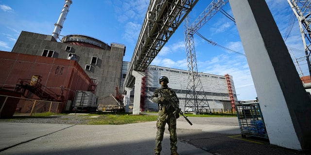 Russian soldier at the Zaporizhzhia nuclear plant