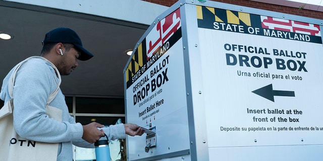 A ballot drop box