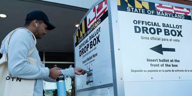 A ballot drop box