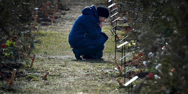 A woman mourning