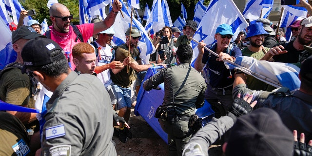 Protesters, police