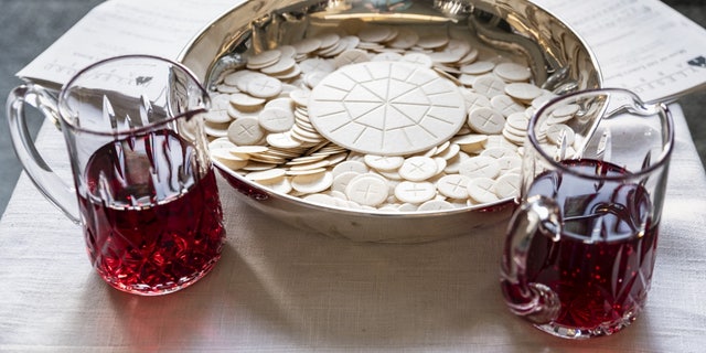 Altar wine with Eucharist