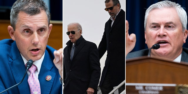 Armstrong, Joe and Hunter Biden and Comer split image