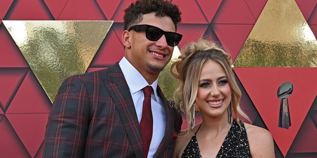 Brittany and Patrick at the Super Bowl ceremony