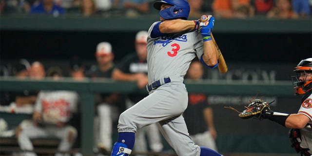 Chris Taylor follows through on swing