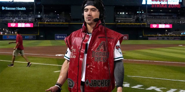 Corbin Carroll wears victory vest