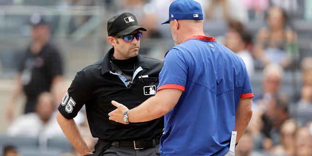 David Ross argues with umpire