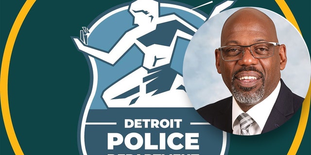 Detroit police logo, main image, Ferguson right inset
