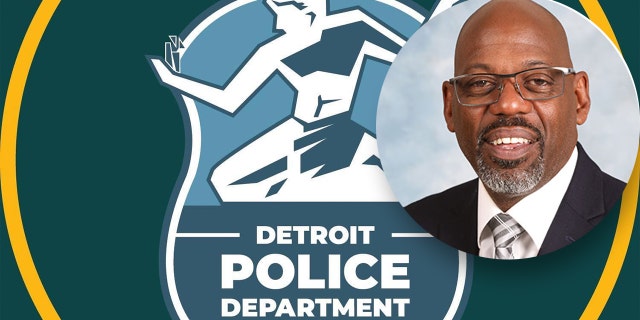Detroit police logo, main image, Ferguson right inset