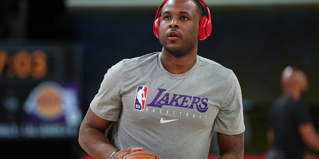 Dion Waiters warms up before a game