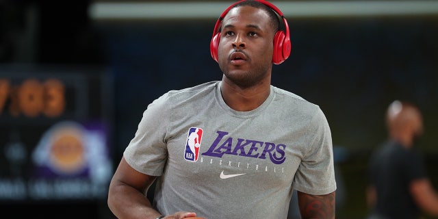 Dion Waiters warms up before a game