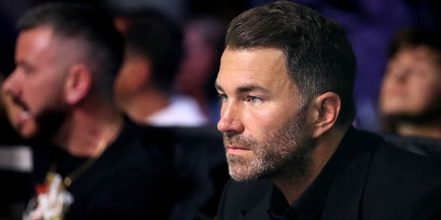 Eddie Hearn watches Katie Taylor