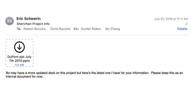 Schwerin's DuPont email