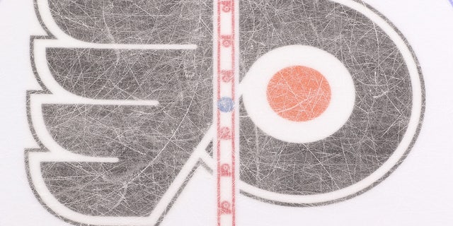 Flyers logo on ice