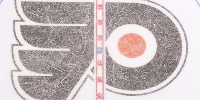 Flyers logo on ice