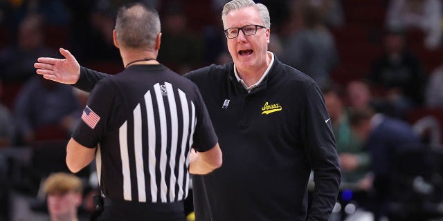 Iowa coach Fran McCaffery argues with an official