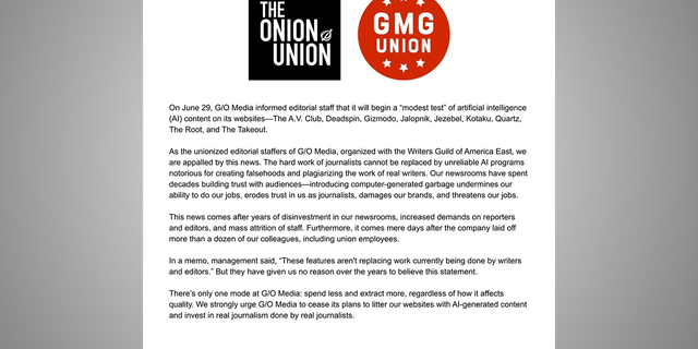 GMG Union on G/O Media AI-generated content